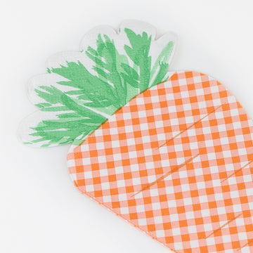 Servilletas Gingham Carrot – Pack de 16 Servilletas de Papel con Diseño Cuadros Vichy