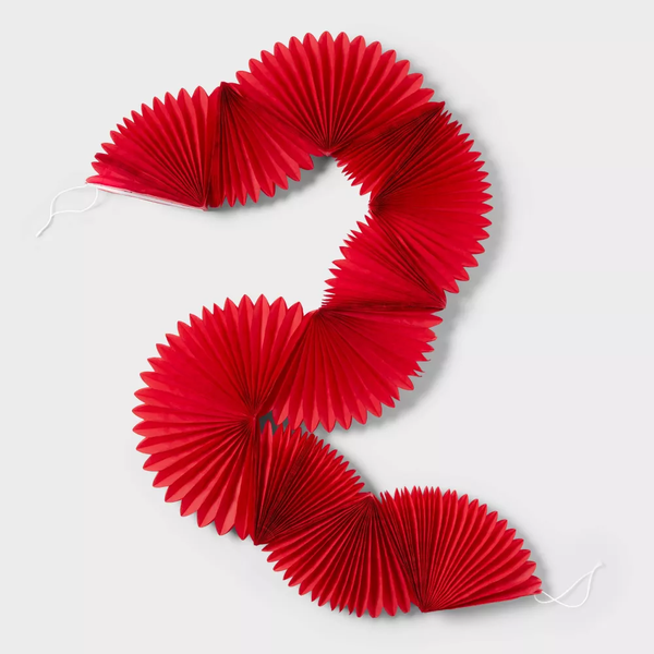 Guirnalda Abanico Roja – Decoración Festiva de Papel para Fiestas, Cumpleaños y Eventos Patrios