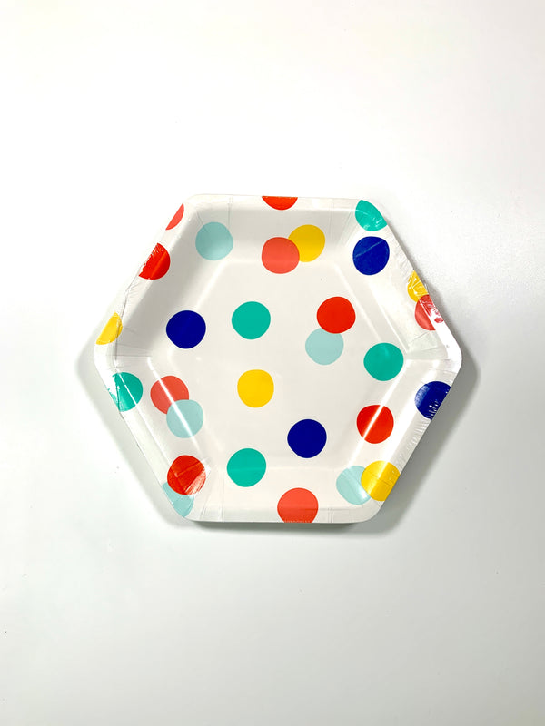 Platos Decorativos Plato Postre Círculos de Colores Ð Tama–o Chico (Paquete de 10)