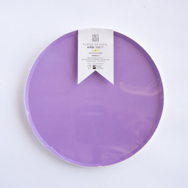 Platos Lila – Platos de Cartón para Fiestas en Tamaños Chico 7" y Mediano 9"