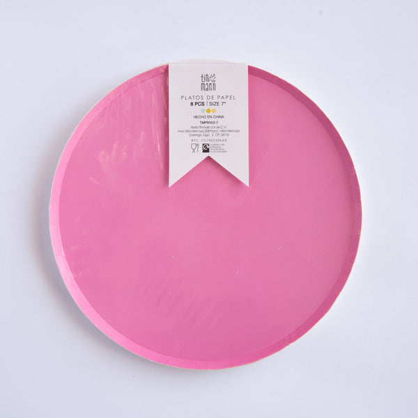 Platos Rosa – Platos de Cartón para Fiestas en Tamaños Chico 7" y Mediano 9"