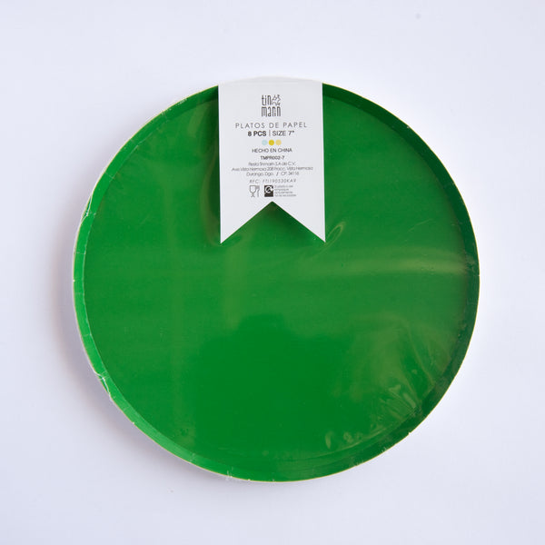 Platos Verde – Platos de Cartón para Fiestas en Tamaños Chico 7" y Mediano 9"