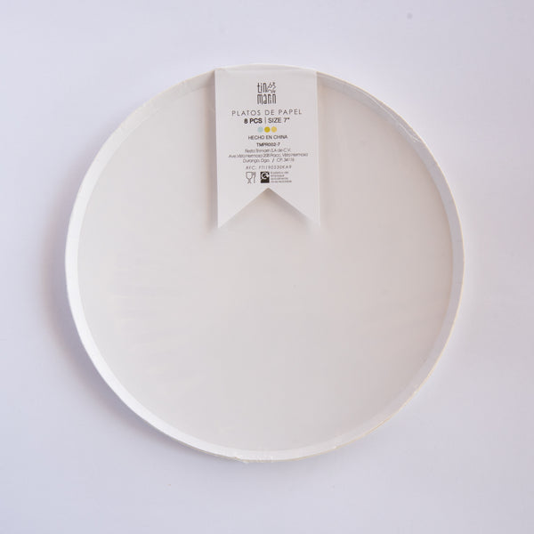 Platos Blancos – Platos de Cartón para Fiestas en Tamaños Chico 7" y Mediano 9"