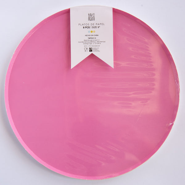 Platos Rosa – Platos de Cartón para Fiestas en Tamaños Chico 7" y Mediano 9"