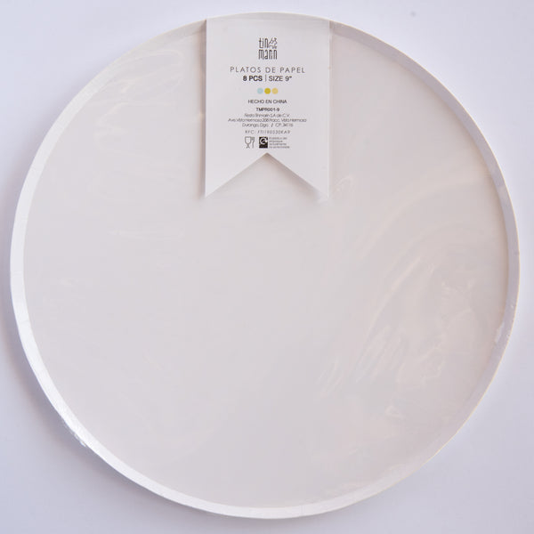 Platos Blancos – Platos de Cartón para Fiestas en Tamaños Chico 7" y Mediano 9"