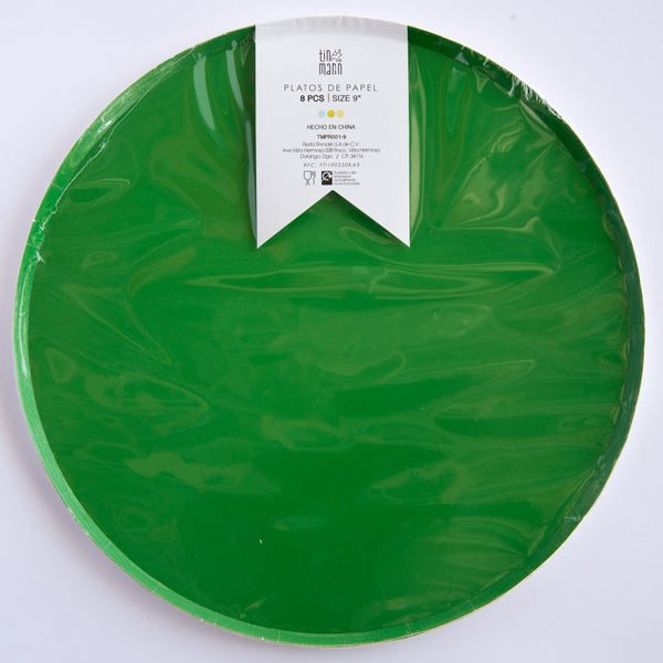 Platos Verde – Platos de Cartón para Fiestas en Tamaños Chico 7" y Mediano 9"