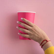 Vasos Rosa Magenta 16oz – Pack de 8 Vasos de Papel Grandes para Fiestas Brillantes