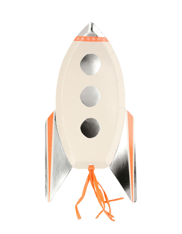 Platos Rocket – Platos de Cartón con Diseño de Cohete Espacial (Pack de 8)
