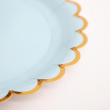 Platos Tea Azul Pastel – Platos de Cartón Elegantes para Fiestas (Pack de 8)