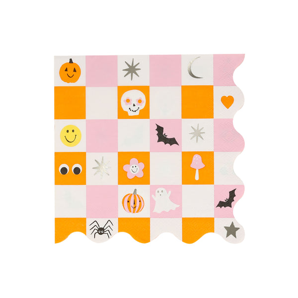 Servilletas Groovy Halloween grandes – Estilo retro para tu fiesta