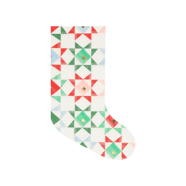 Servilletas Patchwork Stocking – Toque navideño para tu mesa