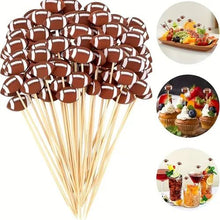Palillos Balón Football Americano– Palillos Decorativos para Postres y Bocadillos