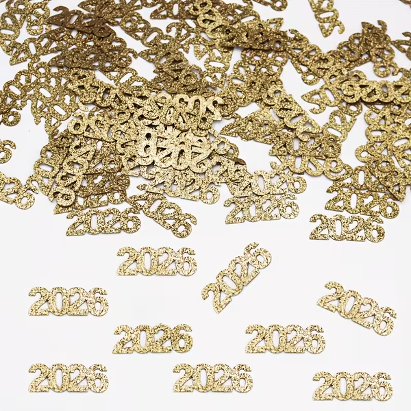 Confeti Dorado Brillante 2026 – Confeti Metálico Dorados para Fiestas de Fin de Año 2026