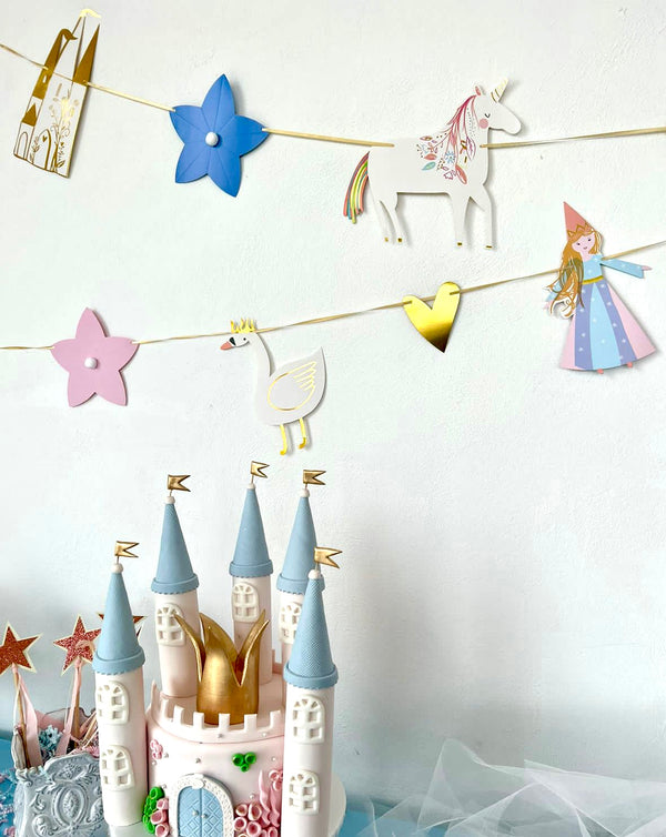 Guirnalda Princesas – Decoración de Cuento de Hadas para Cumpleaños y Fiestas Temáticas