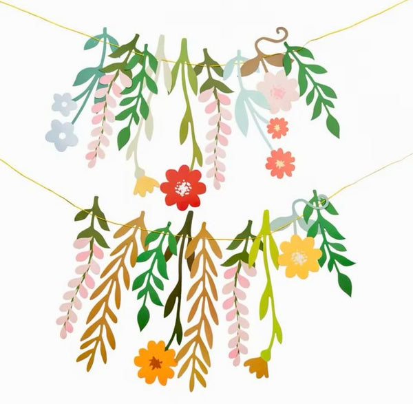 Guirnalda Floral con Hojas – Adorno Decorativo para Fiestas