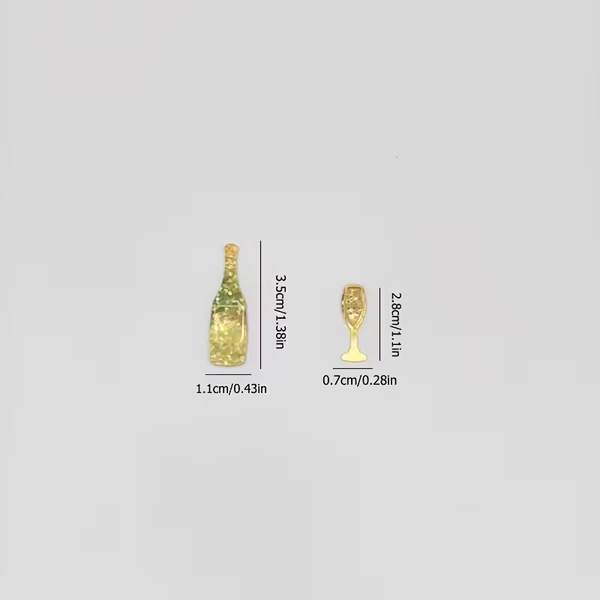 Confeti Copas & Botellas Doradas – Confeti Metálico Dorados para Fiestas Temáticas