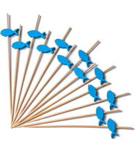 Palillos de Bambú Pescadito Azul para Aperitivos | Set Decorativo (x10)