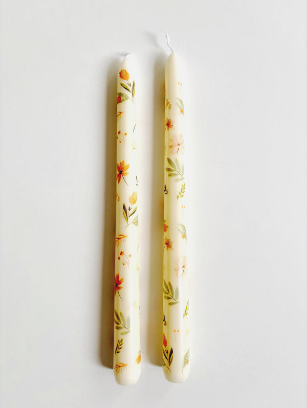 Velas Cónicas Flores (x2)
