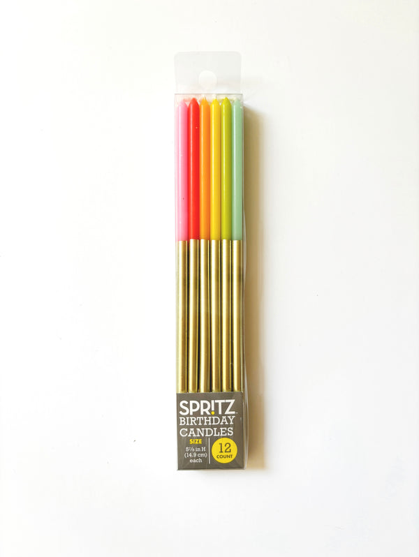 Velas Largas en Colores Pastel y Dorado – Pack de Velas Decorativas para Pastel