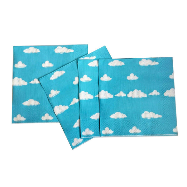 Servilletas Cielo Azul con Nubes | Paquete con 16 piezas