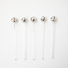 Agitadores Disco Ball (x5) – Agitadores de Bebidas con Mini Bolas Disco para Fiestas Temáticas y Retro