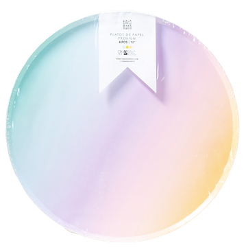 Platos Grande Ombre 10" – Pack de 8 Platos de Papel con Efecto Degradado