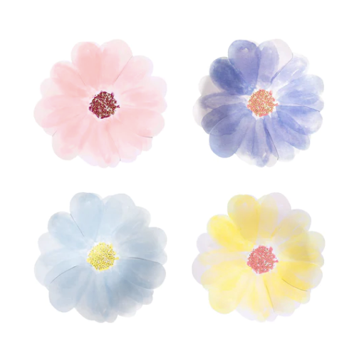 Platos Flower Garden Small – Pack de 8 Platos de Papel para Fiestas Primaverales