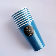 Vasos Grande Azul Rey – Pack de 8 Vasos de Papel de 16 oz para Fiestas y Eventos