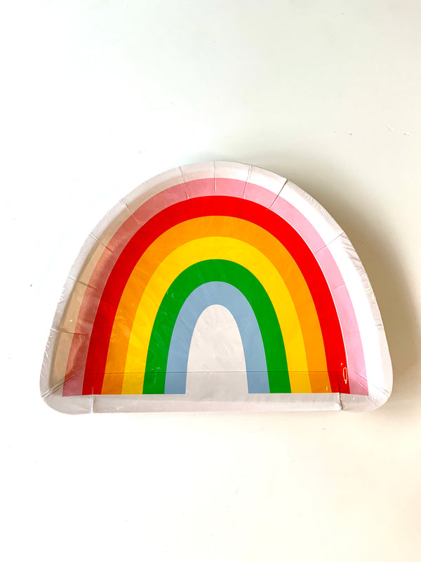 Platos Arcoíris – Pack de 8 Platos de Papel con Diseño Colorido para Fiestas Infantiles